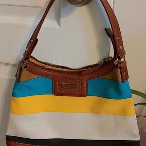 Kate Spade New York Handbag - Turquoise, Yellow, Cream & Black